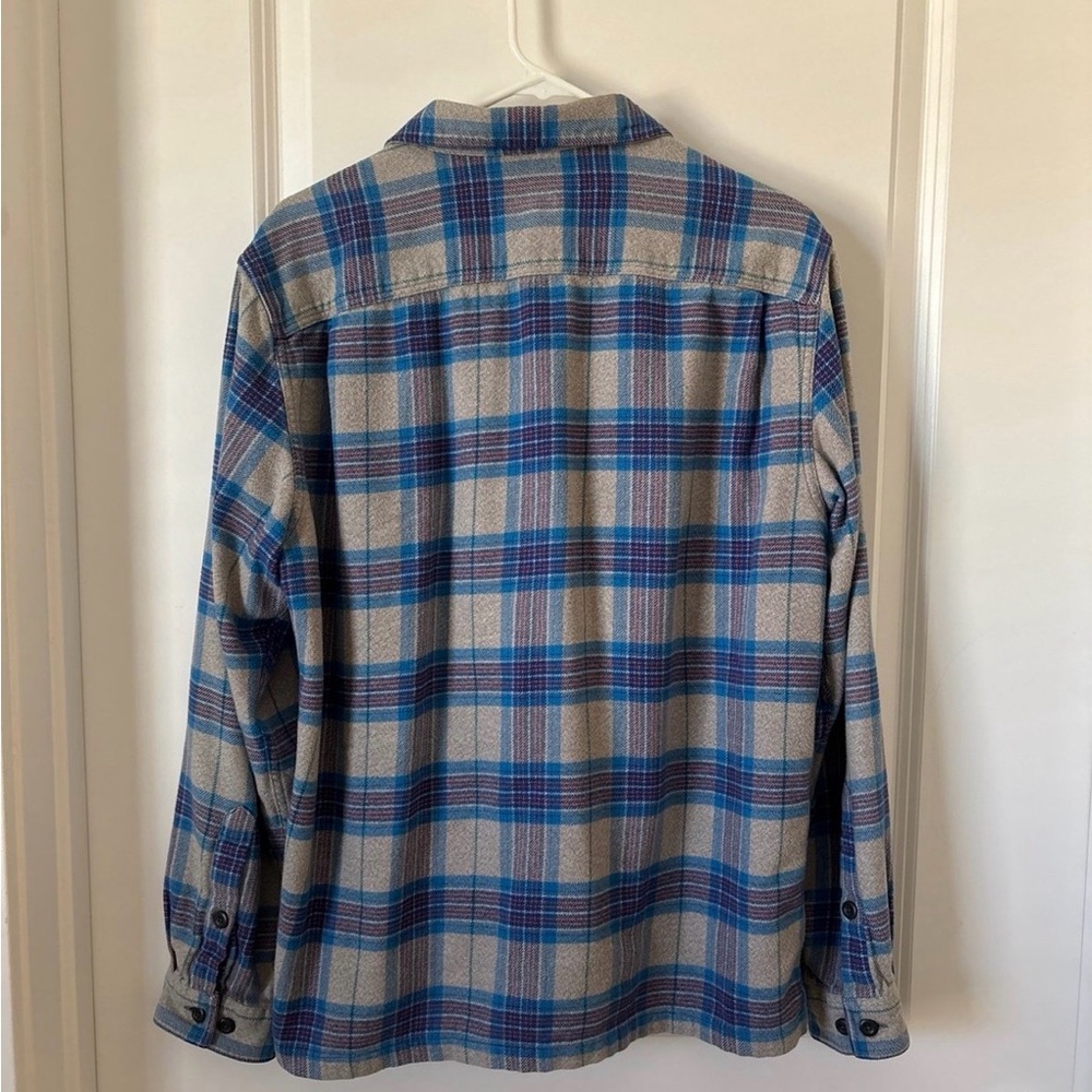 Patagonia M Fjord Flannel Shirt Plaid Andes Blue - Picture 9 of 10